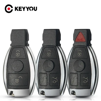 KEYYOU За Benz 2/3/4 Бутона Бесключевого достъп до Смарт Ключодържател Дистанционно на Ключа на Автомобила Обвивка За Mercedes Benz Годината 2000 + Подкрепя НЕК и BGA