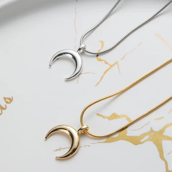 2020 Нова Мода Златен Сребърен цвят Луната Звезда Висулка Змия Верига Огърлица За Жени, Мъжки Подарък За Рожден Ден за Бижута и Аксесоари