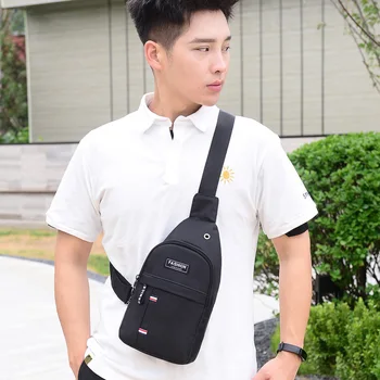 Мъжки Нагрудная Чанта, Нова Мода Ежедневна Спортна Водоустойчива Чанта за през Рамо в Корейски Стил, Нагрудная Чанта през Рамо за Мъже Изображение 2