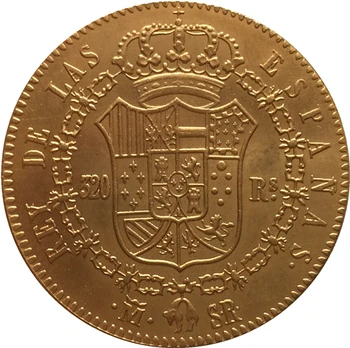 24 - Каратово позлатените 1822 Испания 320 реала - копие от монети Фернандо VII Изображение 2