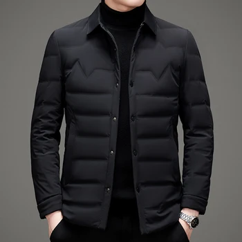 2022 зима, ново записване, мъжко палто на 80% белия утином топола, топли якета, модно мъжко зимно палто, Мъжки утепленная яке, размер М-4XL Изображение 2