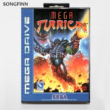 16-битова карта с памет MD с кутия за Sega Mega Drive за Genesis Megadrive - Mega Turrican