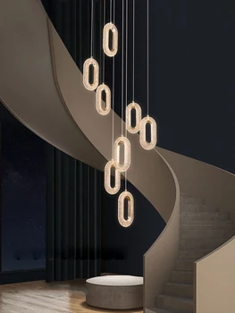 Скандинавските LED Висящи Лампи за Вътрешно Осветление Подвесная Лампа За Дома, Маси, Нощни Коридор Стълби Модерно Луксозно Бижу Изображение 2
