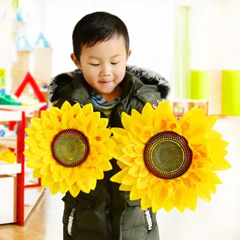 Полиестер жълт цвят слънчоглед изкуствени Цветя голям Размер коприна За представяне на подпори танц шоу игри Студент дете