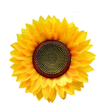 Полиестер жълт цвят слънчоглед изкуствени Цветя голям Размер коприна За представяне на подпори танц шоу игри Студент дете Изображение 2
