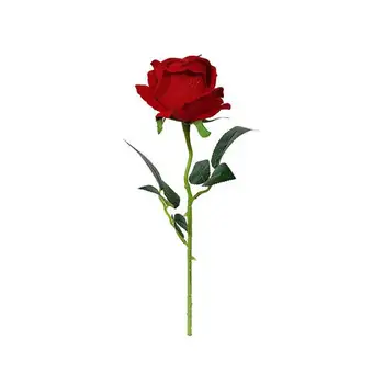 Красиви Розови Цветя Фланелевый Фалшив Букет от Цветя, с Една Глава на Роза, Букет Изкуствени Цветя за Сватбена Декорация на Дома