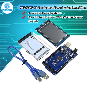 официален 3,2-инчов TFT LCD Сензорен екран + 3.2 инчов TFT Екран + Mega 2560 R3 с USB-кабел за Arduino kit Изображение 2