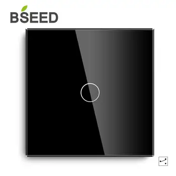 BSEED Сензорен Димер 1 Банда 1 път Бял Черен Gold 3 Цвята Кристален Панел Сензорен Димер Изображение 2