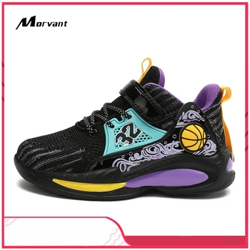 MORVANT/Нова детска баскетболни обувки, Леки, Дишащи Обувки за момчета, Баскетболни обувки За момичета, Детски спортни обувки тренировочная