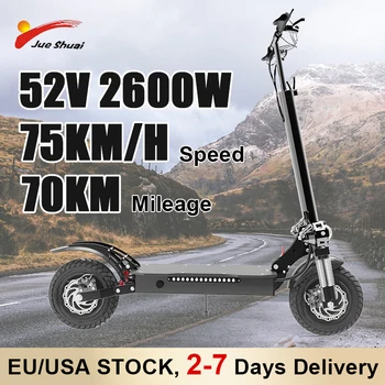 JUESHUAI X700 Електрически Скутер за Възрастни с Двойни Амортисьори До 43 Мили 46 мили в час 2600 Watt Мотор Заключване за Сигурност Водоустойчив Сгъваем