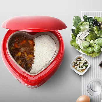 Ориз с обем 1,8 л с форма на сърце, използвани в домашни условия с функция за приготвяне на ориз, овесена каша и сладкиши.