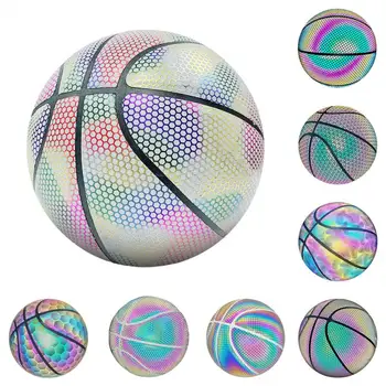 Баскетбол 2021 Нов Блестящ композитен изкуствена кожа Светлоотразителни Холограма Вечерни Декорация на Дома и На Открито Подаръци За Рожден Ден Изображение 2