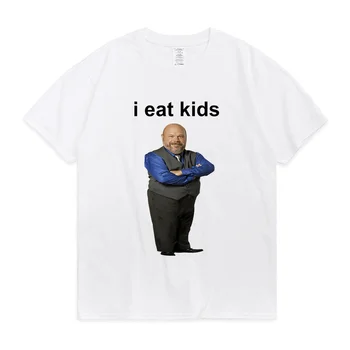 Забавна Детска тениска Бертрам Eats, Тениски I Eat Kids от чист Памук с Къс Ръкав за момчета и Момичета, Ежедневни Свободна Градинска Риза в стил Харадзюку