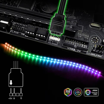 Адресуемая led лента RGB за PC, WS2812b Розова лента за корпуса на КОМПЮТЪРА, за 5 В 3-пинов ASUS Aura SYNC, дънна Платка MSI Mystic Light Sync