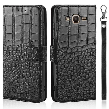 Луксозен Флип калъф за Samsung Galaxy J2 Prime G532 SM-G532F G532F/DS, Калъф-награда от крокодилска кожа, дизайн на своята практика за Телефон, Калъф-за награда Изображение 2