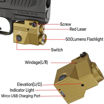 LASERWIN Зелен Лазерен Мерник Light Gun Combo 500 Лумена Оръжеен Фенерче с USB Перезаряжаемыми Компактни Играчки Picatinny Rail Mount