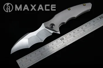 Maxace Legend Of The Dragon Нож M390 Стоманен нож Титановая дръжка Zicronium Timascus Edc за самозащита на открито
