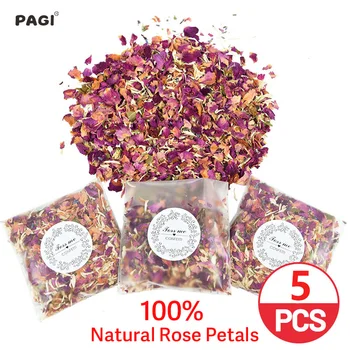PAGI 5 пакетчета 100% естествен Сватбена конфети Изсушените Листенца на Цветя Поп Сватбени и вечерни Украса Биоразградими Конфети От розови Листенца