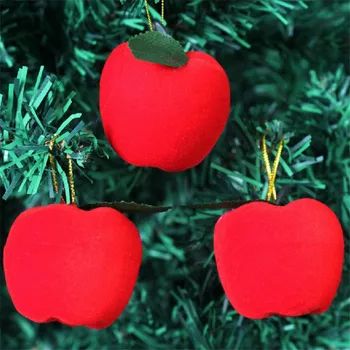 3 см, 12 бр./опаковане. Коледна Украса Червена Ябълка Коледно Дърво Декорация Висулка Коледен Подарък За Децата На Нова Година 2018 Навидад-S Изображение 2