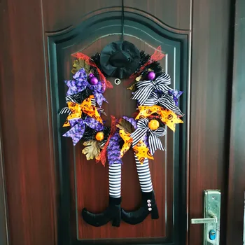 Хелоуин Венец Клоун Хелоуин Цвете Пръстен на Вратата Виси Призрак Декорация на Дома, Висулка Празнична Парти Вход Декор Венец #PY