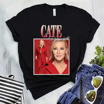 Класическа Тениска Кейт Blanchett, Лятна Риза в стил харадзюку, Мъжки ризи в стил хип-хоп, готически Японски Тениски по Поръчка с Къс Ръкав, Потници