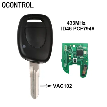 QCONTROL Авто Дистанционно Ключ Костюм за Renault Master Twingo Clio Kangoo PCF7946 Чип 433 Mhz (Нож VAC102)