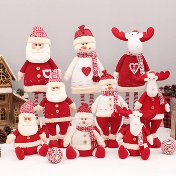 Голям Размер на Коледни Кукли Разтегателен Дядо Коледа, Снежен човек Лосове Коледни Фигурки на Коледна Украса и Подарък за Бебето Коледно Дърво Украшение