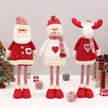 Голям Размер на Коледни Кукли Разтегателен Дядо Коледа, Снежен човек Лосове Коледни Фигурки на Коледна Украса и Подарък за Бебето Коледно Дърво Украшение Изображение 2