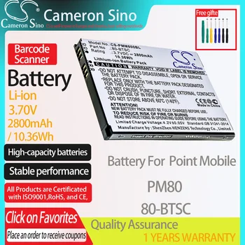 CameronSino Батерия за Point Mobile PM80 подходящ за Point Mobile 80-BTSC баркод Скенер батерия 2800 ма/10,36 Wh 3,70 В Литиево-йонна Черен