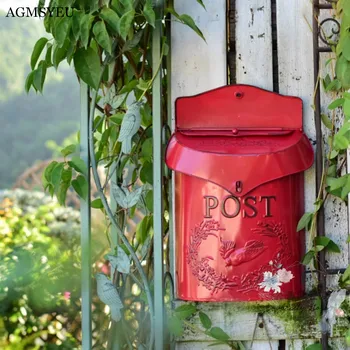 Европейски стил iron ретро пощенска кутия, запечатана кутия за предложения, пощенска кутия за вестници, Сватба градина, украсата на дома на пощенската кутия, пощенската кутия