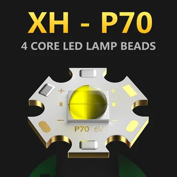 CREE XHP70 Висока Мощност Открит Ловен LED Фенерче USB Зареждане 26650 Мащабируеми Туристически Светлини Мощен Тактически Фенер Изображение 2